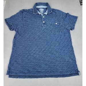 J.Crew Wallace Barnes‎ Slub Cotton Polo Shirt Men XL Blue Indigo Preppy Denim